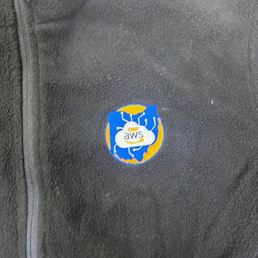Amazon AWS Fleece Jacket Large Full Zip Black Ohio CMH Beech Columbus Data